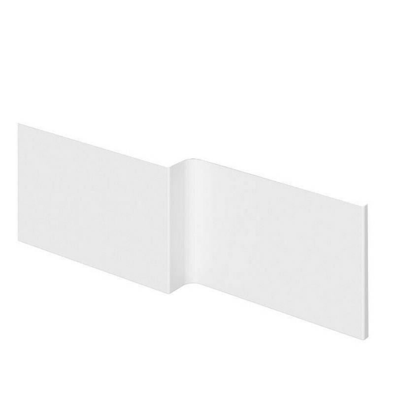 MODERN WHITE L SHAPE ACRYLIC FRONT SHOWER BATH PANEL 1700mm