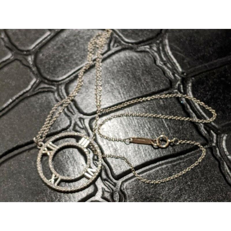 Tiffany & Co. Atlas Diamond 18K White Gold Pendant - Retired - Rare Medium Size