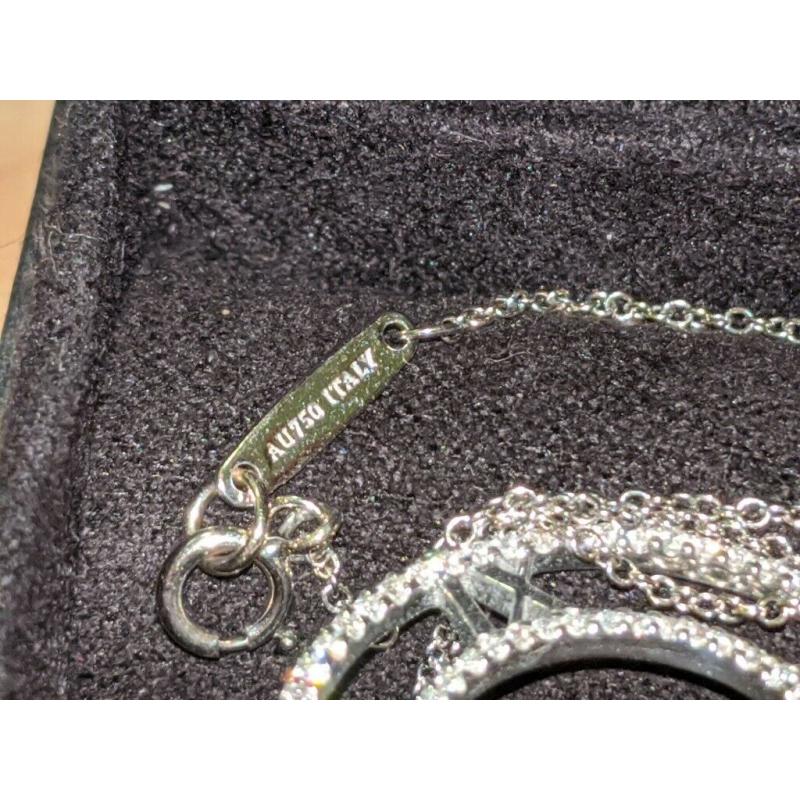 Tiffany & Co. Atlas Diamond 18K White Gold Pendant - Retired - Rare Medium Size