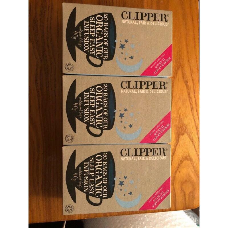 3 Boxes of 20 Clipper Organic Sleep Easy Infusion