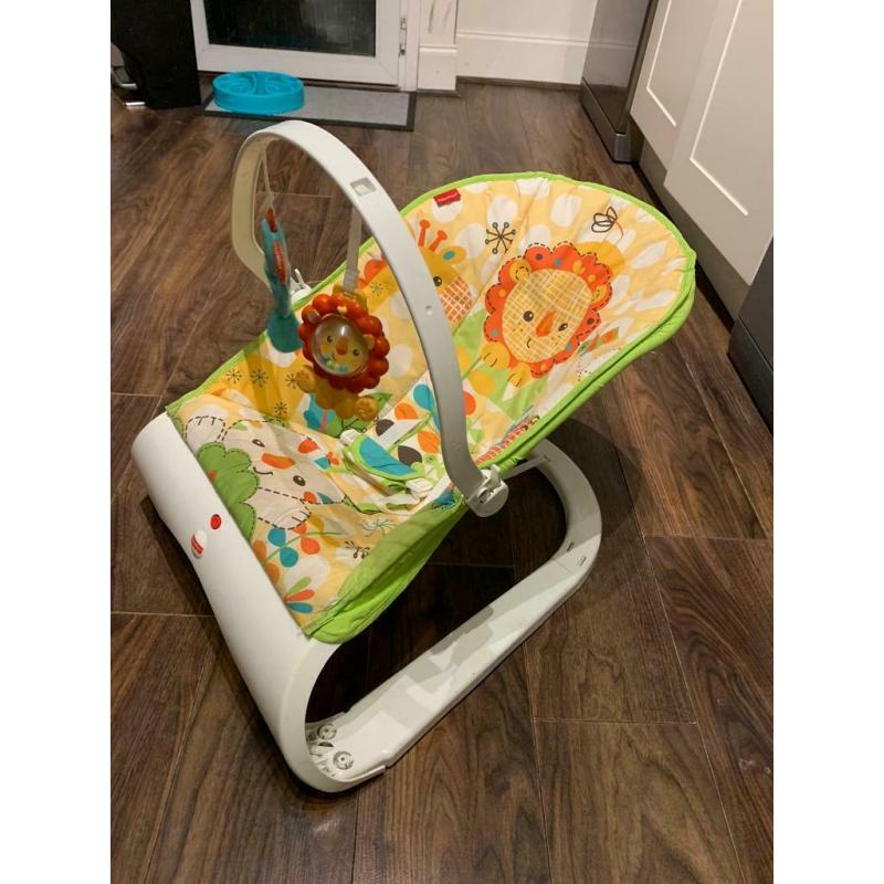 Baby vibrating and bouncing chair