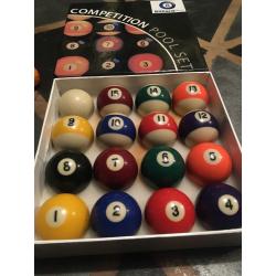 Pool balls full set boxed
