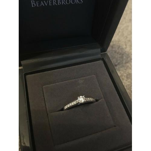 Platinum Diamond Solitaire Ring Size K from Beaverbrooks