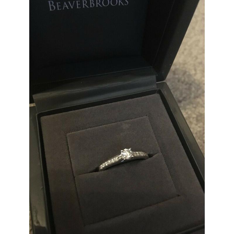 Platinum Diamond Solitaire Ring Size K from Beaverbrooks