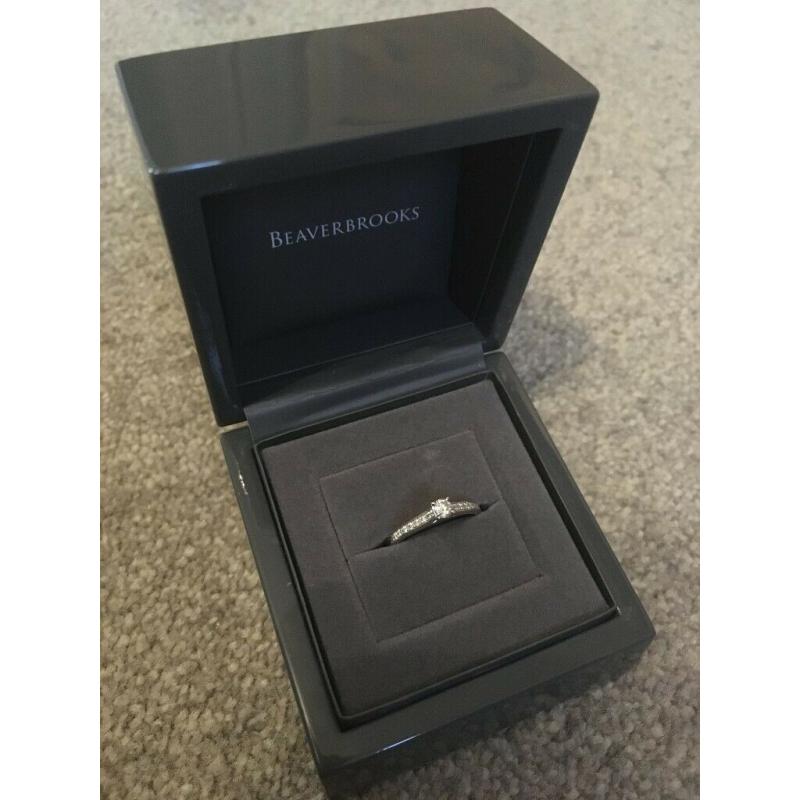 Platinum Diamond Solitaire Ring Size K from Beaverbrooks