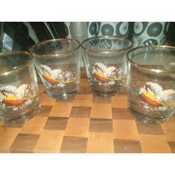 4 Vintage Grouse Glasses