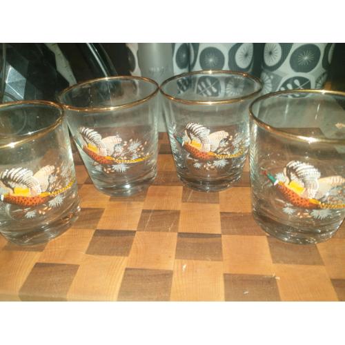 4 Vintage Grouse Glasses