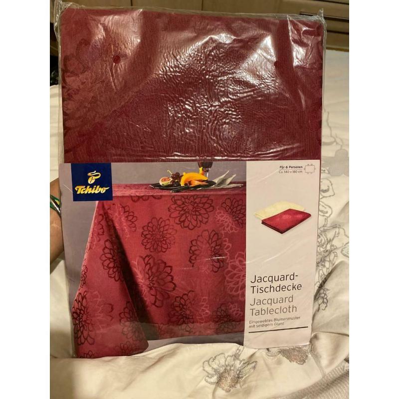 Woven-in Cotton Blend Table Cloth - New