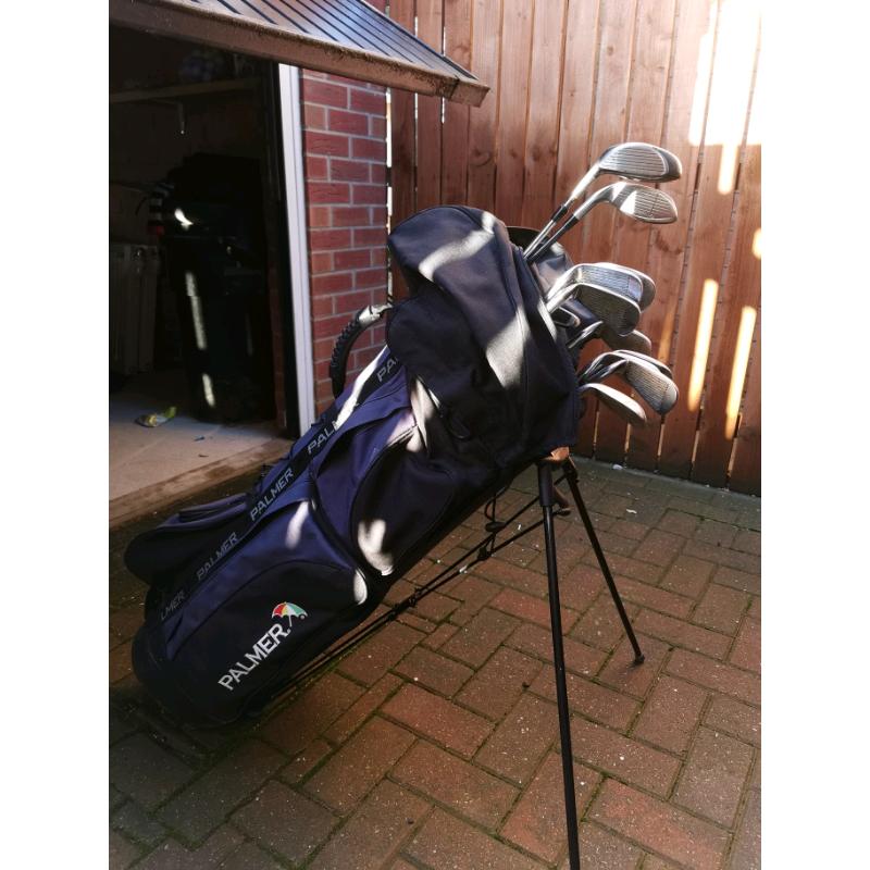 Golf clubs and bag