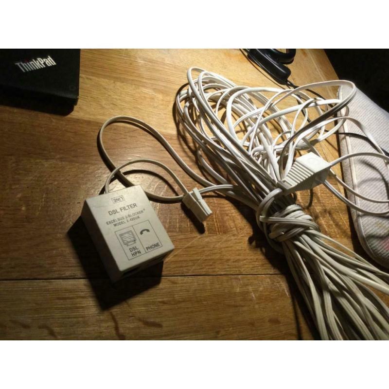 DSL filter plus 10 m cable for landline plus other bits