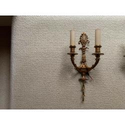 Antique brass wall light