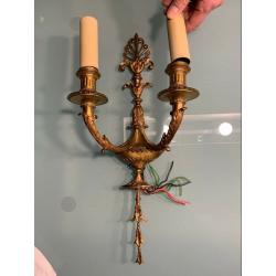 Antique brass wall light